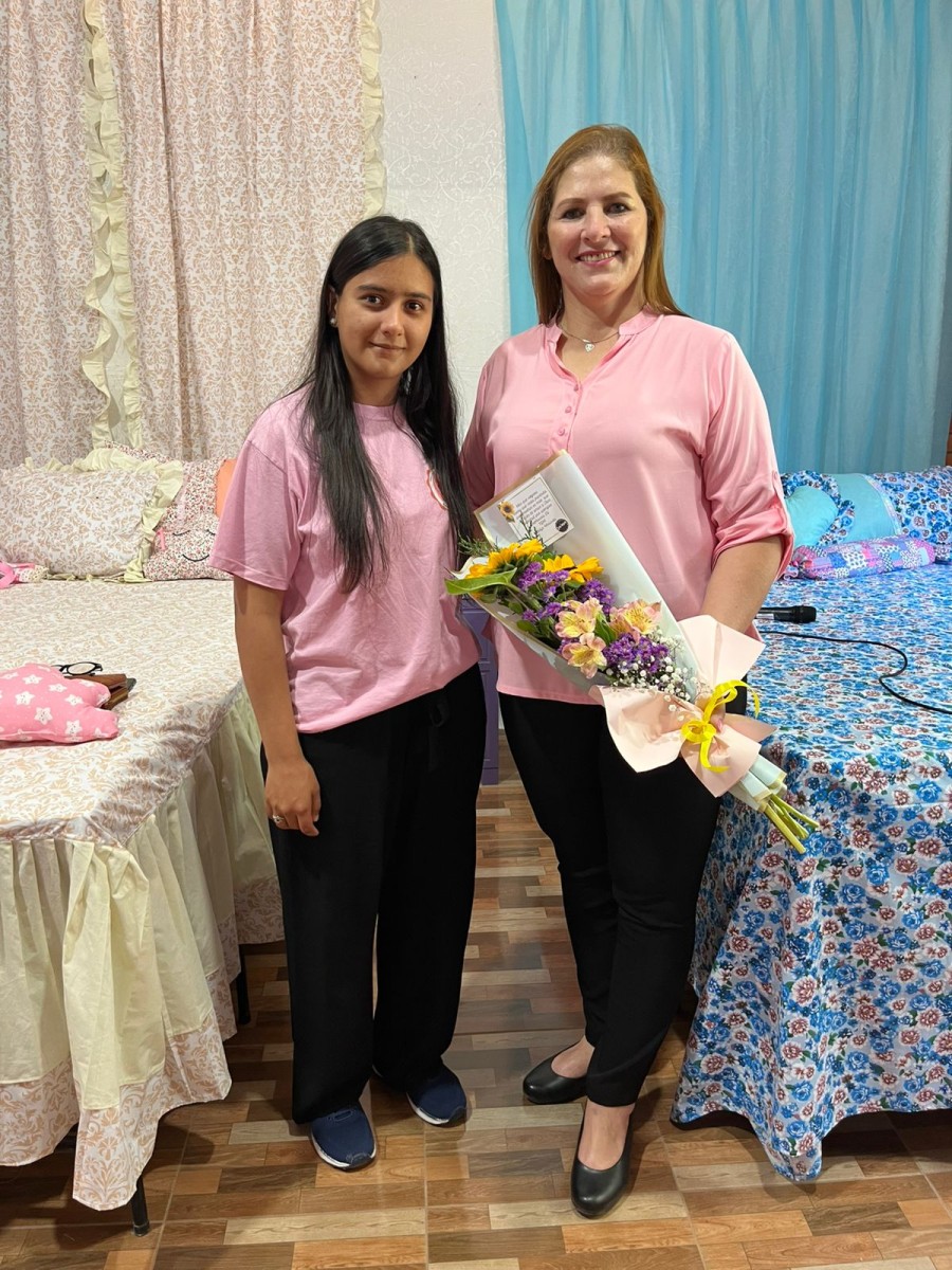 Nadia with her instructor in Paraguay