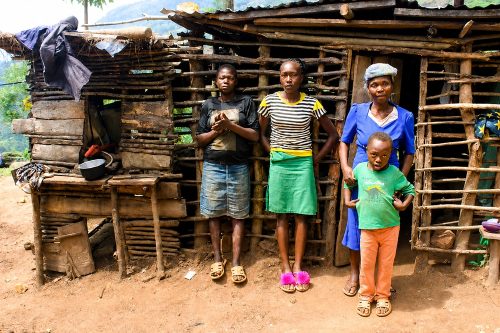 Veronica and her siblings in Kenya