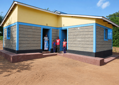 A family with a new house in Kenya